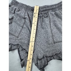 Three Bird Nest The Nest Shorts Womens XL Gray Ruffle Hem Lounge Boho Drawstring