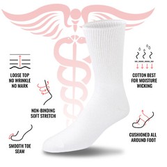 Premium Cotton Diabetic Crew Socks with Loose Non-Binding Top