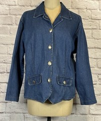 Vintage Timbuktu Womens Southwestern Denim Jean Jacket Button Up Western Blue XL