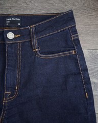 Frank & Oak Cyndi Straight Fit Selvedge Denim Blue Jeans High Rise Size 24×28