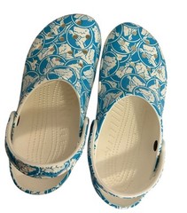 Crocs Crocodile Adult Classic Duke Print Clogs Blue White Women’s 11 Men’s 9