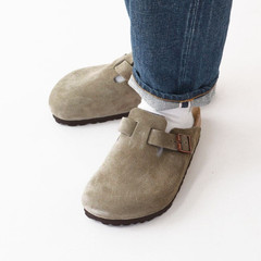 Birkenstock Boston Suede Taupe Soft Footbed Clogs Men’s Shoes Regular/Wide