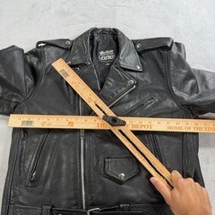Highway One 100% Leather Motorcycle Jacket Mens M Black Belted Lace Up Moto YKK