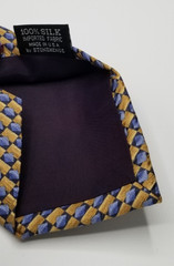 Cocktail Collection Men’s Gold And Blue Imported Silk Neck Tie Made in the USA