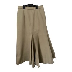 UK 12 US 8 Joseph Laurel Silk Twill Blend Full Midi Skirt Sand Beige ASO