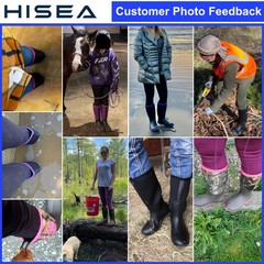 HISEA Women Waterproof Rain Boot Non-Slip Outdoor Garden Mud Work Knee High Boot