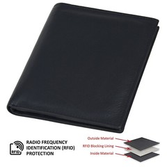 Leatherboss Mens Wallet Genuine Leather RFID Bifold Large Capacity Card Holder