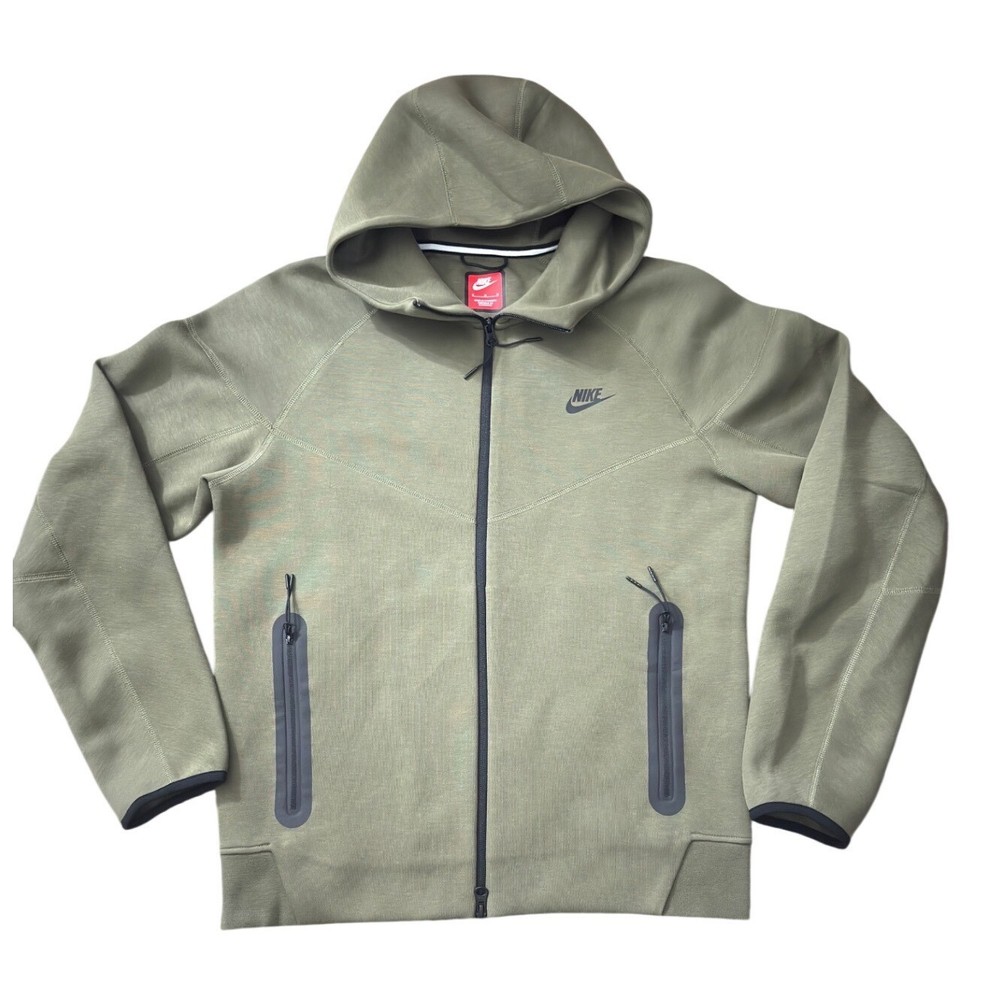 Nike Tech Fleece Full Zip Hoodie Olive Green FB7921-222 Mens Y2K Gorpcore zz21
