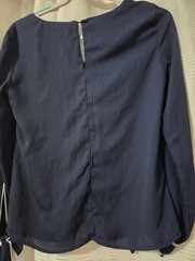 Lulus Navy And White Long Sleeve Womens Blouse