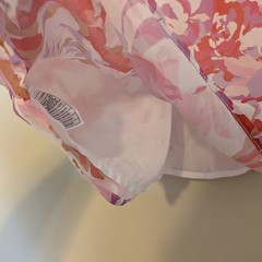 Steve Madden Pink And Orange Floral Blouse With Neckline Tie
