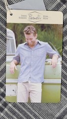 Purnell Santa Barbara Work Wear Mens Gray Plaid Long Sleeve Shirt M NWT