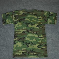 VTG Rothco Shirt Mens Large Green Woodland Camo Crewneck Military Made USA Tee