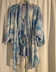 Vintage 80s Cotton Tie-Dye halter top and cardigan size S