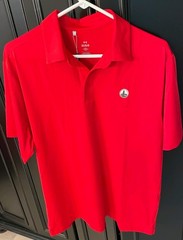 Under Armour Polo Shirt Mens Large Red Golf UA Golf UPF 50 Anti Odor Performance