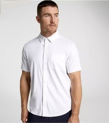 VRST Button Up Shirt Mens White XXL Short Sleeve Anti-Odor NWT