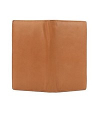 Leatherboss Genuine Leather Checkbook Credit Card Holder Money ID Holder, Tan