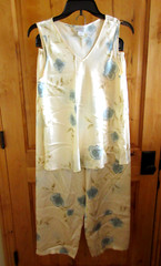 JONES NEW YORK SIZ M SILKY SLEEP SET SLVLESS TOP + BOTTOMS SRI LANKA RICH FLORAL