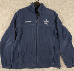 Dallas Cowboys Columbia Fleece Jacket Mens L Blue Full Zip Long Sleeve Pockets