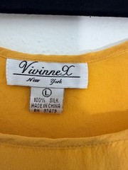 VivinneX New York 100% Silk Sleeveless Tank Top Mustard Yellow Size L
