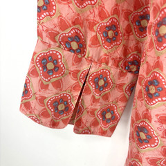 Vtg Peck & Peck Button Top Pink Floral Print Womens Sz 4 2000s Silk y2k