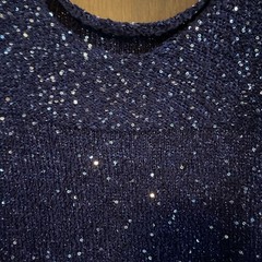 Chico’s Sweater Purple Metallic Sequin V Neckline Sparkle- size not specified