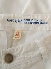 Khakis By Gap Womens Pockets White Vintage Rolled Crop Casual Pants Size 6R