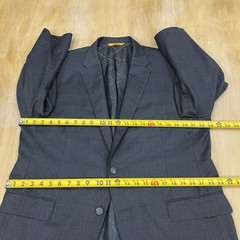 Hickey Freeman Suit Top Blazer Sport Coat Mens 44S Short Wool Dark Charcoal