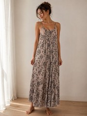 Elena Baldi Silk Blend Maxi Dress M Pink Floral Boho Italy Sleeveless NWT