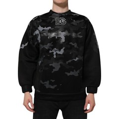 DOLCE & GABBANA Sweater Black Camouflage PulloverSweatshirt IT42/US32/XXS 830usd