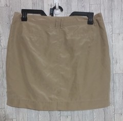 Banana Republic Skirt Silk Blend Mini Zip Pockets Beige Size 14
