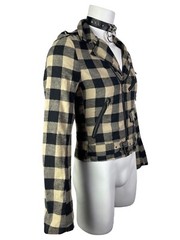 TRIPP FLANNEL GRUNGE ROCKABILLY MOTORCYCLE EMO ROCK MOTO BIKER PUNK COAT JACKET
