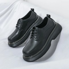 Thick Sole Height Increasing Flat Shoes Durable Lace Up Men Casual Dress Shoes