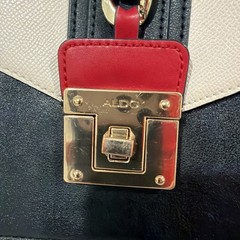 ALDO Colorblock Satchel Top Handle Gold Chain Accent Detachable Strap Pockets
