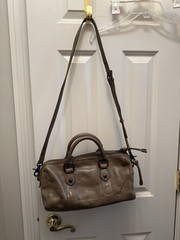 Frye Brown Satchel Top Handle Bag Zip Detachable Adjustable Crossbody Strap