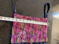 Bohemian, embroidered -purple pink floral Embroidered Cotton Sundress, Strappy