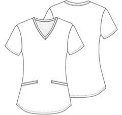 Peace, Love, Smile Cherokee Scrubs Dental V Neck Top CK637 PLSM