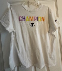 Champion Women’s White Athletic T-Shirt Size XL 100% Cotton