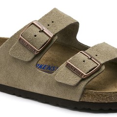 Birkenstock Arizona Soft Footbed Suede Leather Taupe Sandals – NEW