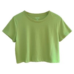 Women’s Loose Fit Crop Tops Round Neck Short Sleeve Casual 100% Cotton T-Shirts