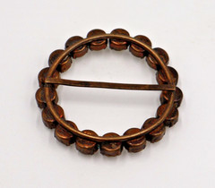 Vintage Brass with Seventeen 6mm Crystal Rhinestones Belt Buckle 2.25 Inches