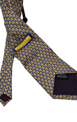 Cocktail Collection Men’s Gold And Blue Imported Silk Neck Tie Made in the USA