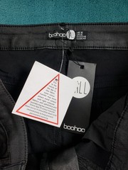 Boohoo Jeans Size 12 Womens Black Stretch Pants Faux Leather Straight NWT