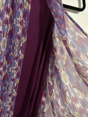 Jaclyn Smith Multi Color Beaded Top Chiffon Purple Size Large Exc Condition