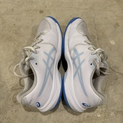 Asics GEL-Game 1044A083-100 Sneakers Kids US 3 White Blue Running Shoes