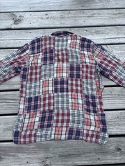 Vintage Liz Claiborne Men’s Plaid Patchwork Woven Cotton Button-Front Shirt M