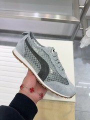 Brunello New Cucinelli Genuine Leather Mesh Comfortable Running Casual Shoes