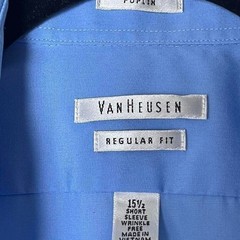 Blue Van Heusen short sleeve button up shirt 15 1/2 poplin regular fit