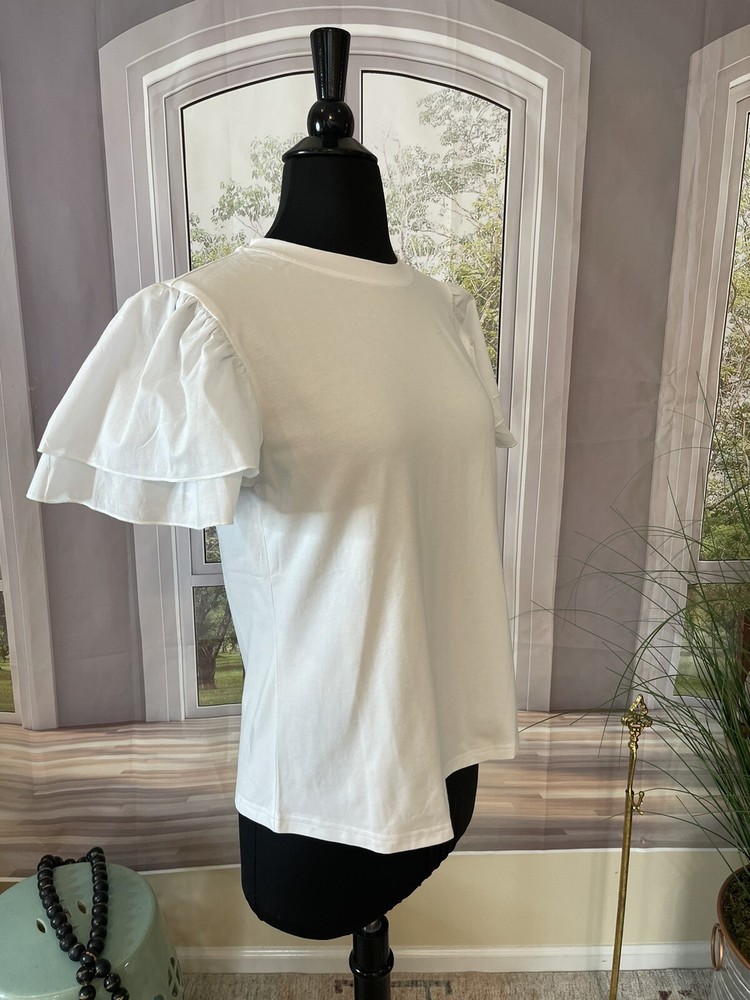 Ruffle Sleeve Top, Size Small, By Cezelle, NWT