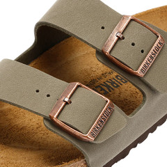 Birkenstock Arizona Stone Leather Sandals Birkibuc Unisex Shoes New w/ Box