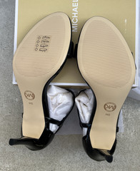 Michael Kors Simone Mid Sandal Size 9 Special Occasion Black Pump Heels